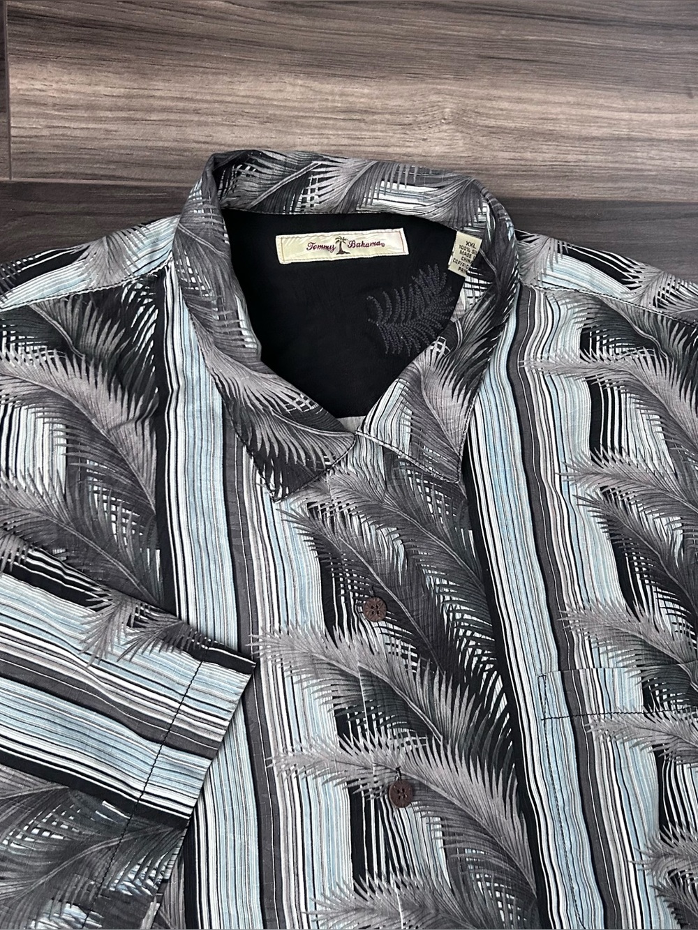 Tommy Bahama Tropical Leaf Print Silk Short Sleeve Button Up Shirt Mens XXL